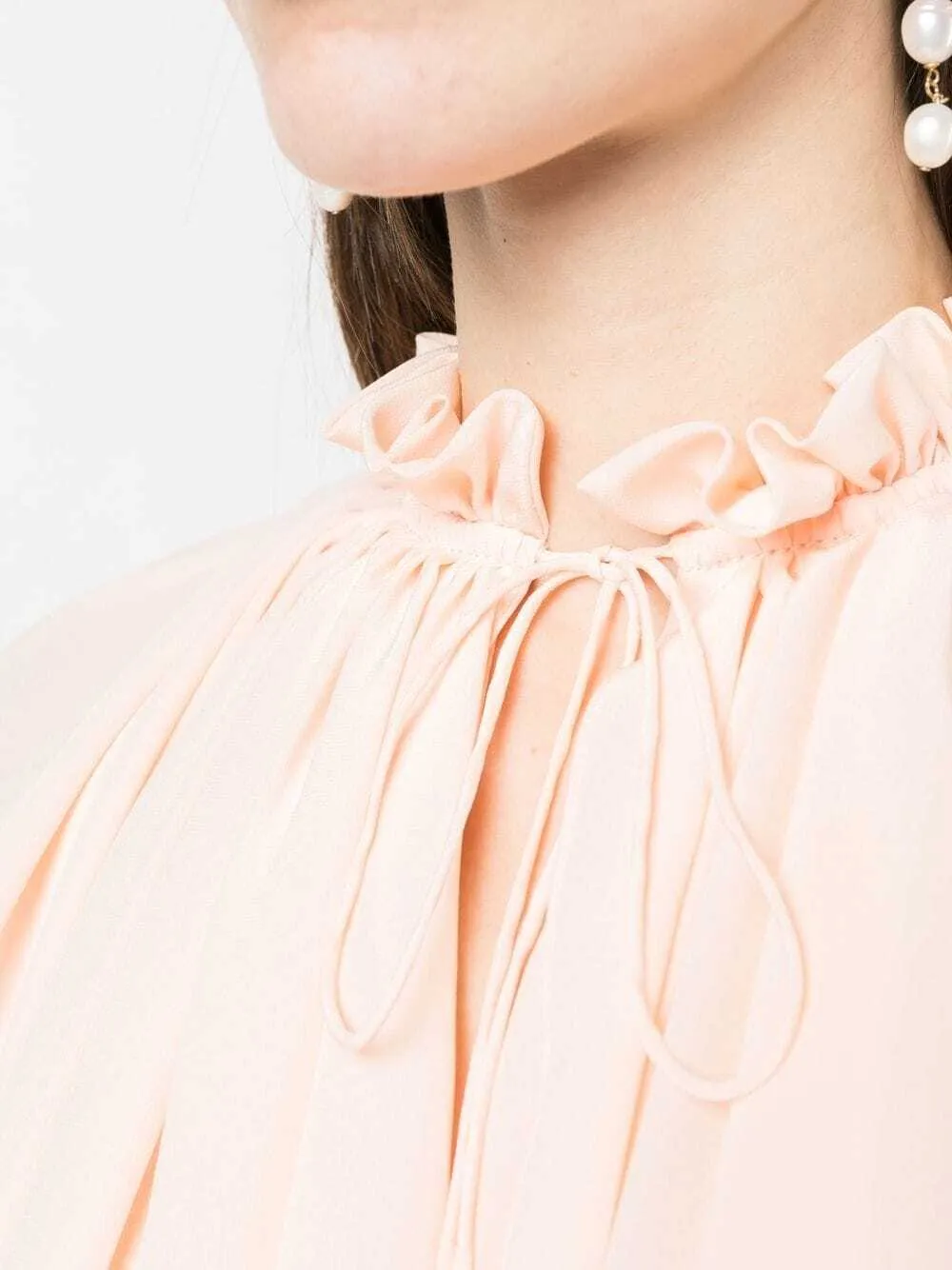 Pleated Long-Sleeved Blouse