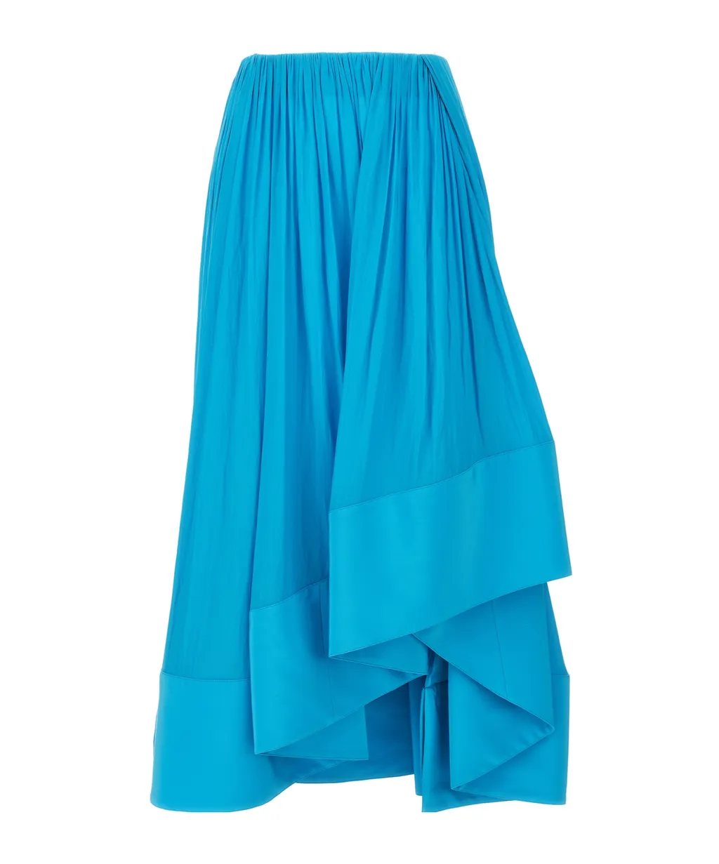 Ruffled Hem Pleated Skirt