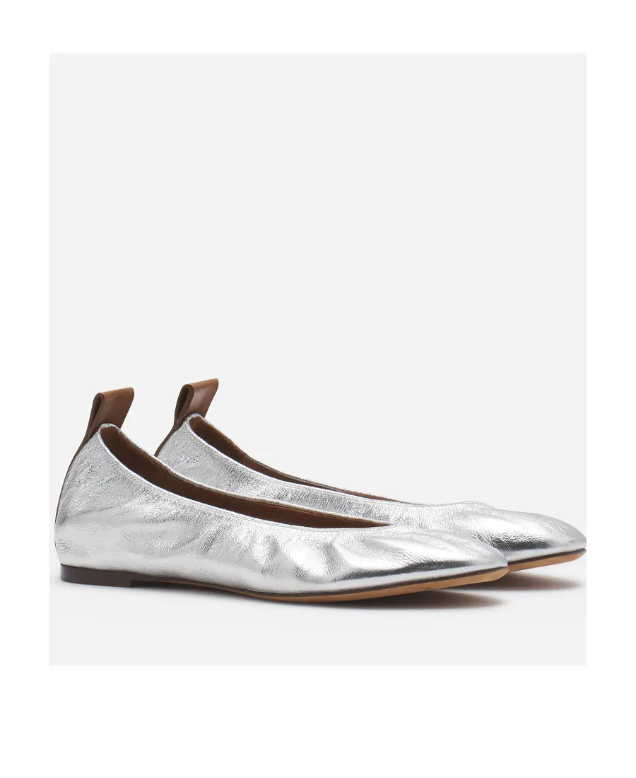 Ruched Detail Slip-On Ballerina Shoes