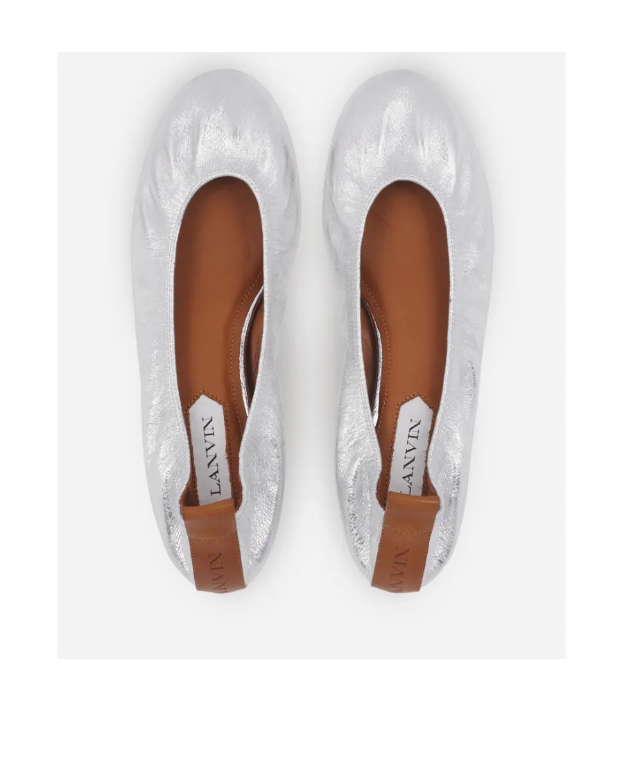 Ruched Detail Slip-On Ballerina Shoes