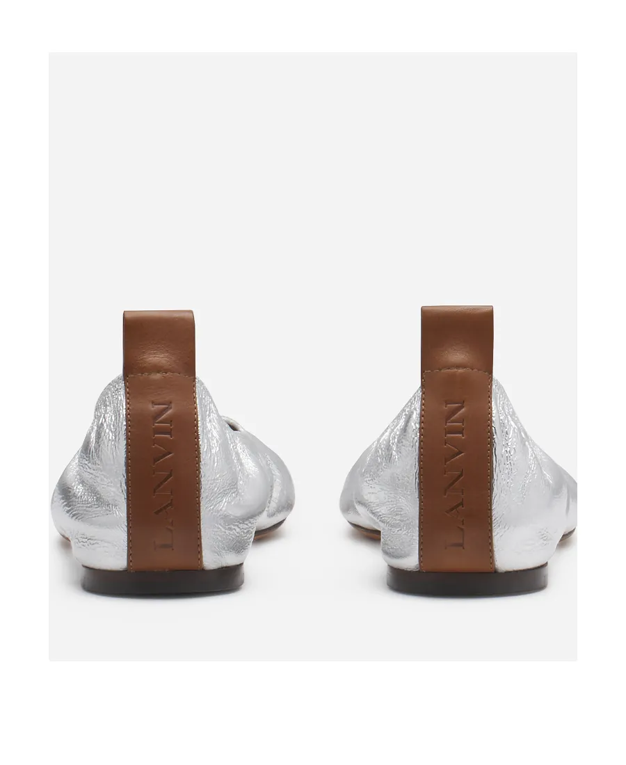 Ruched Detail Slip-On Ballerina Shoes