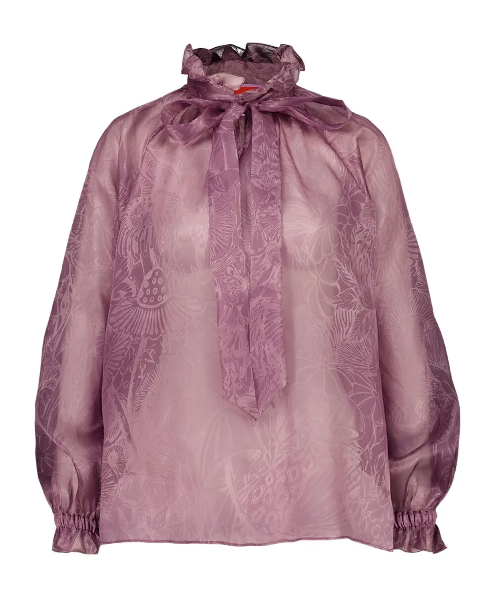 Cerere Ruffled High-Neck Blouse