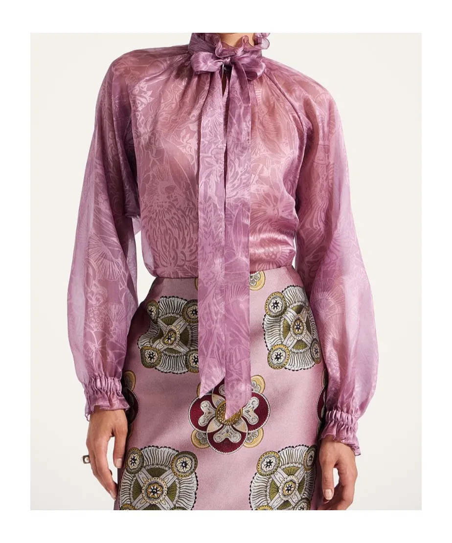 Cerere Ruffled High-Neck Blouse