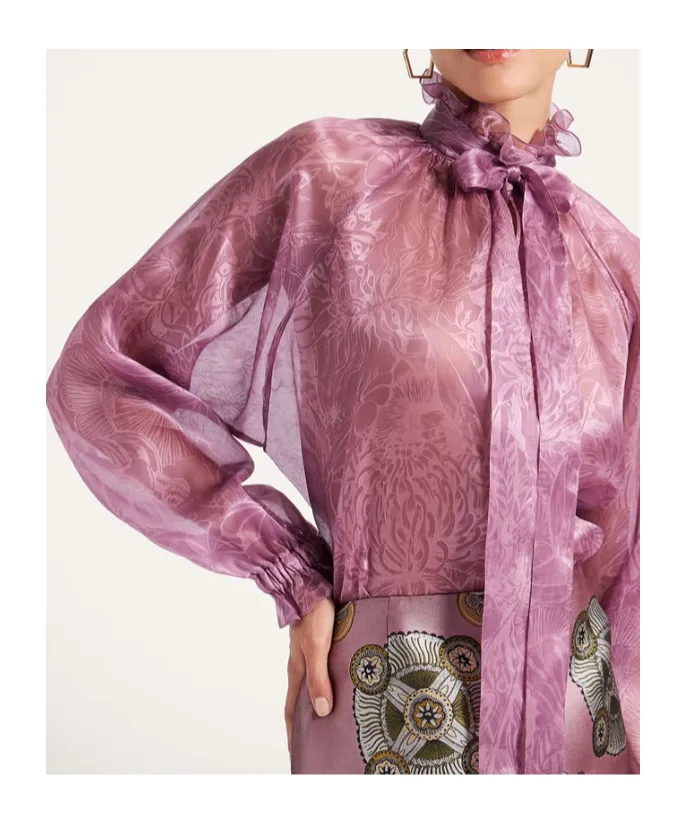 Cerere Ruffled High-Neck Blouse