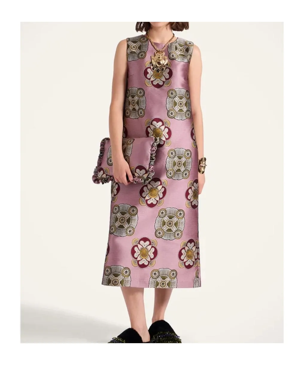 Floral-Print Sleeveless Midi Dress