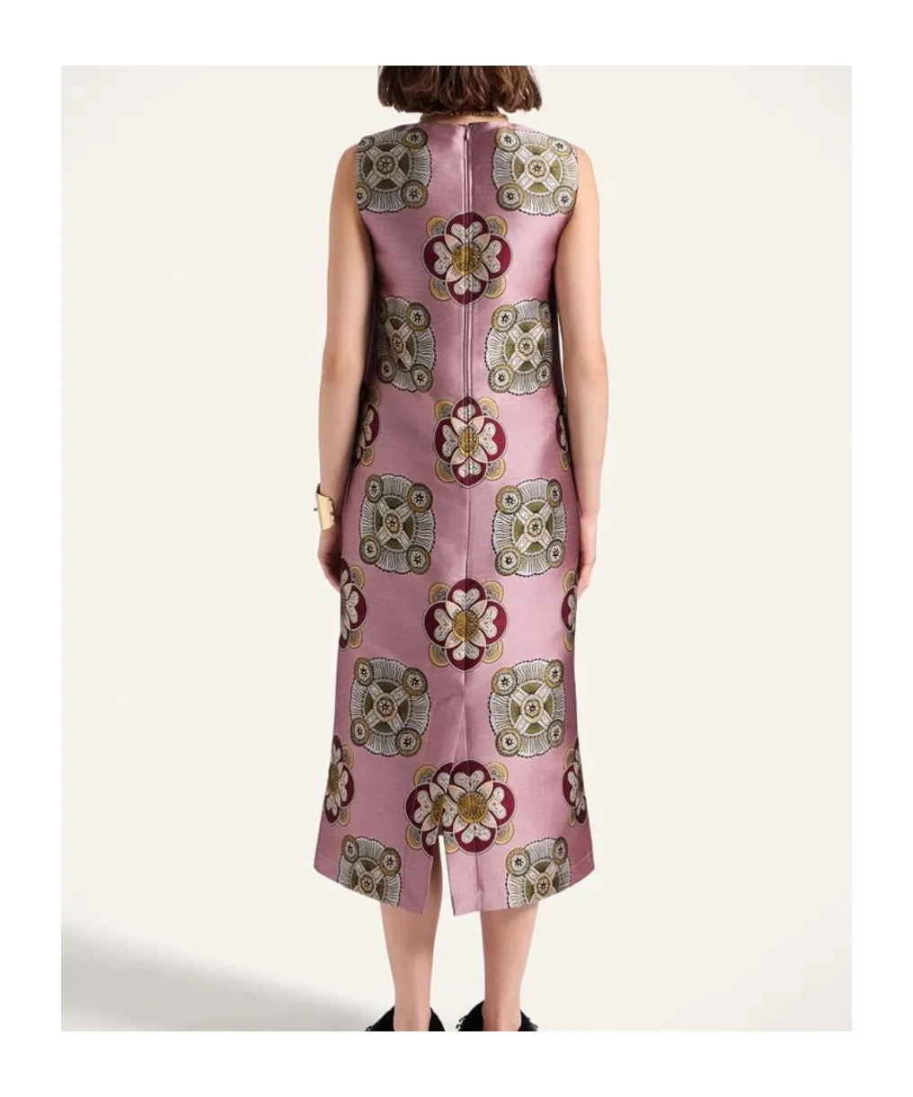Floral-Print Sleeveless Midi Dress