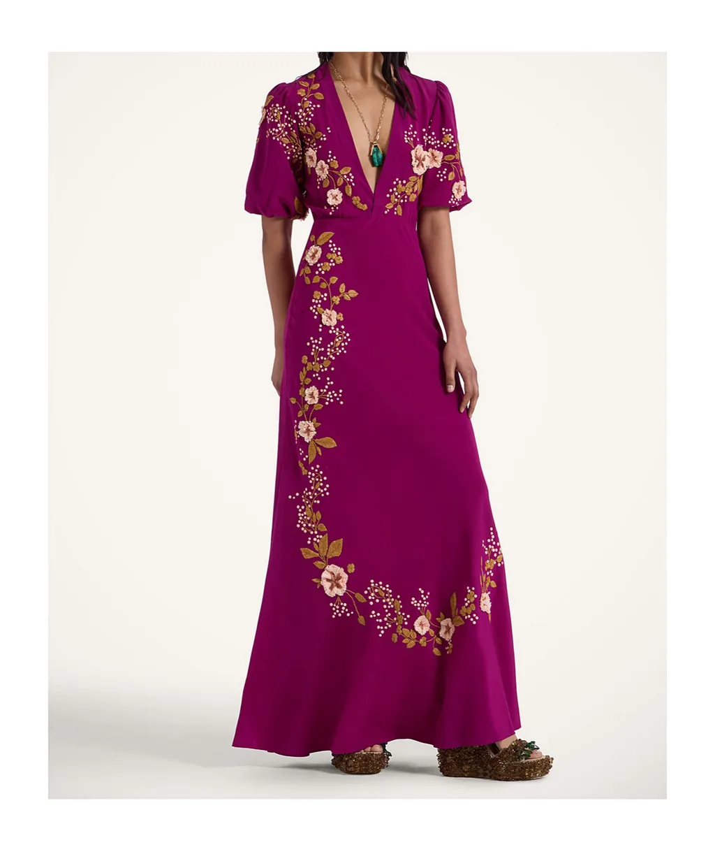 Silk V-Neck Dress