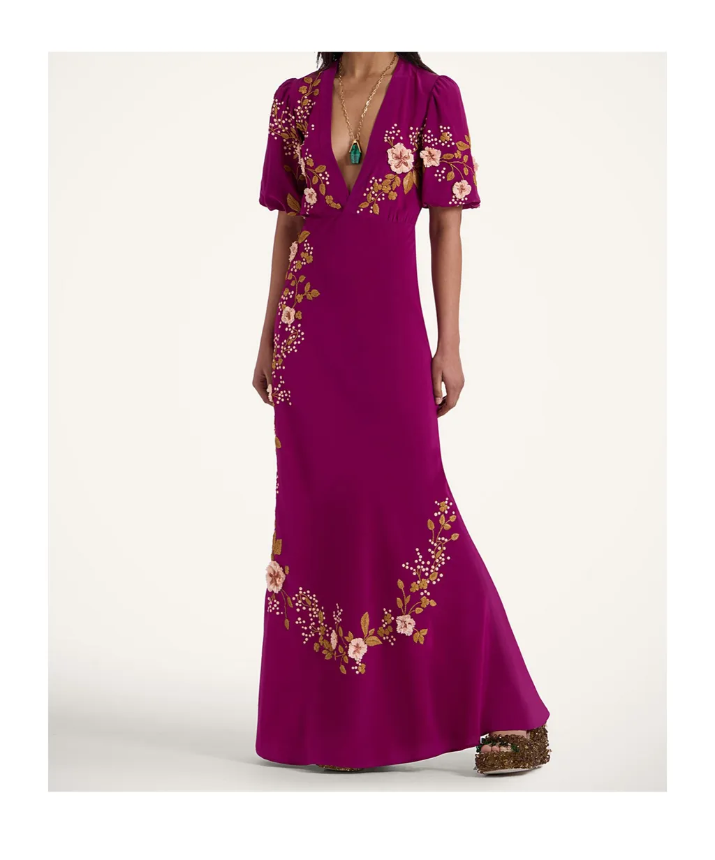 Silk V-Neck Dress