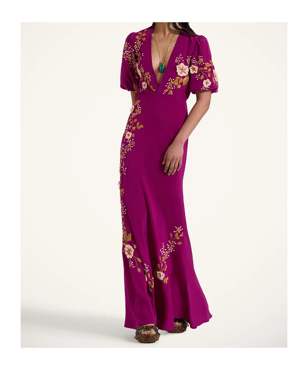 Silk V-Neck Dress