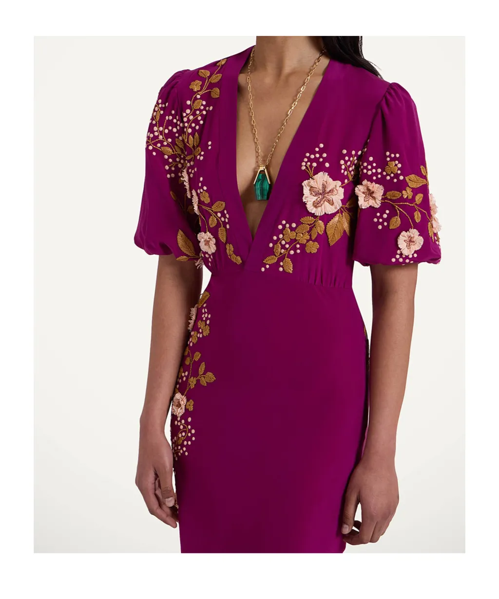 Silk V-Neck Dress