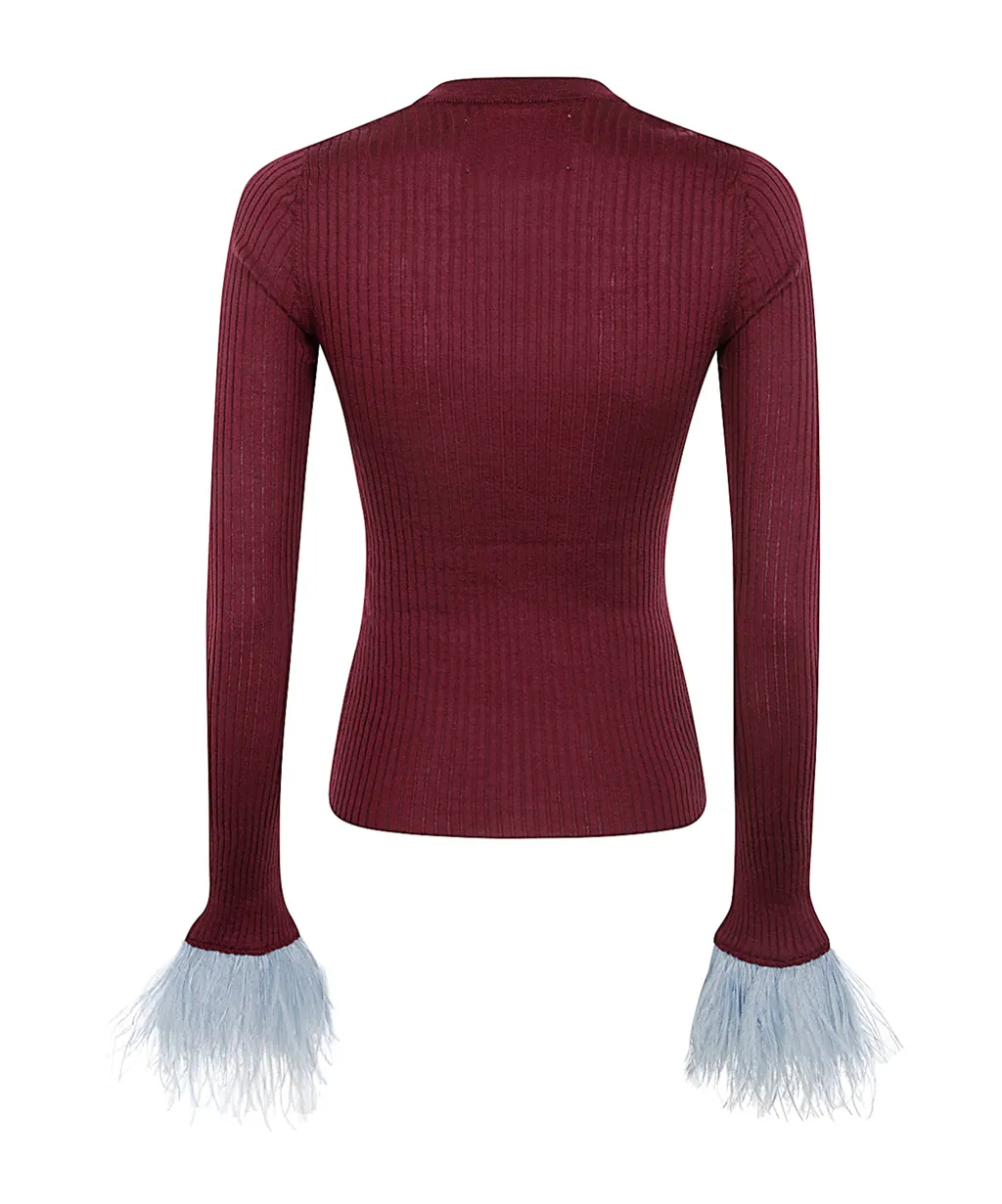 V-Neck Slim-Cut Knitted Jumper