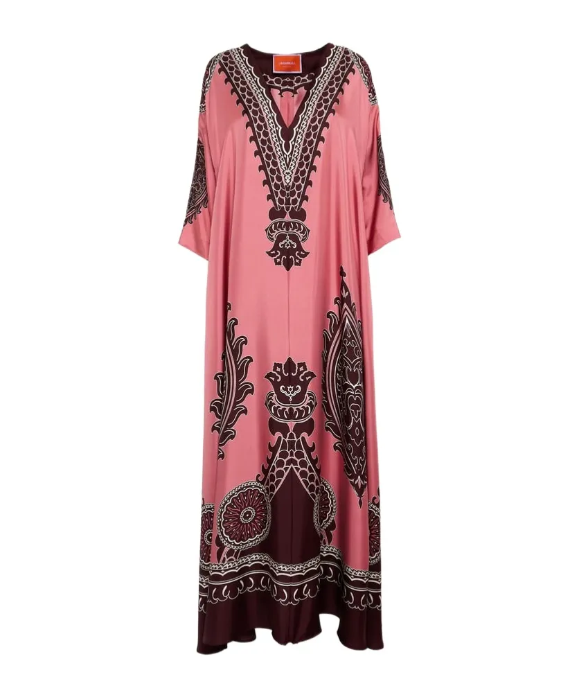 Embroidered V Neck Dress