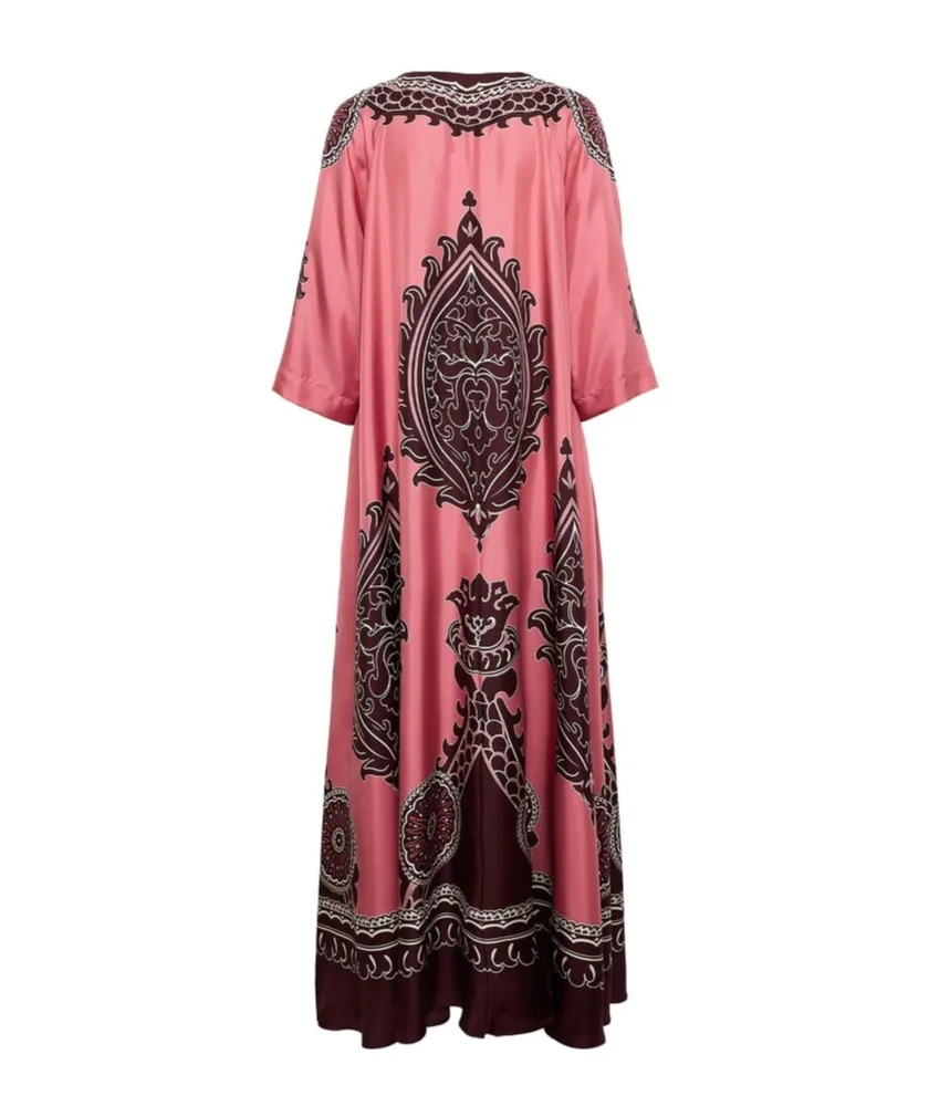 Embroidered V Neck Dress