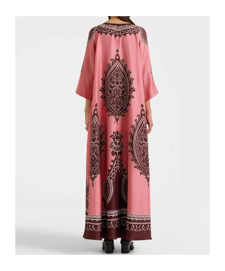 Embroidered V Neck Dress
