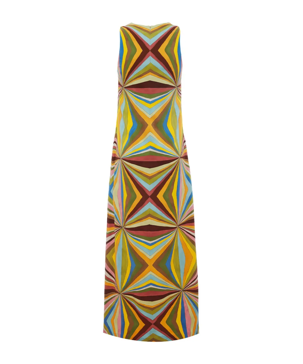 Racer Geometric-Print Maxi Dress