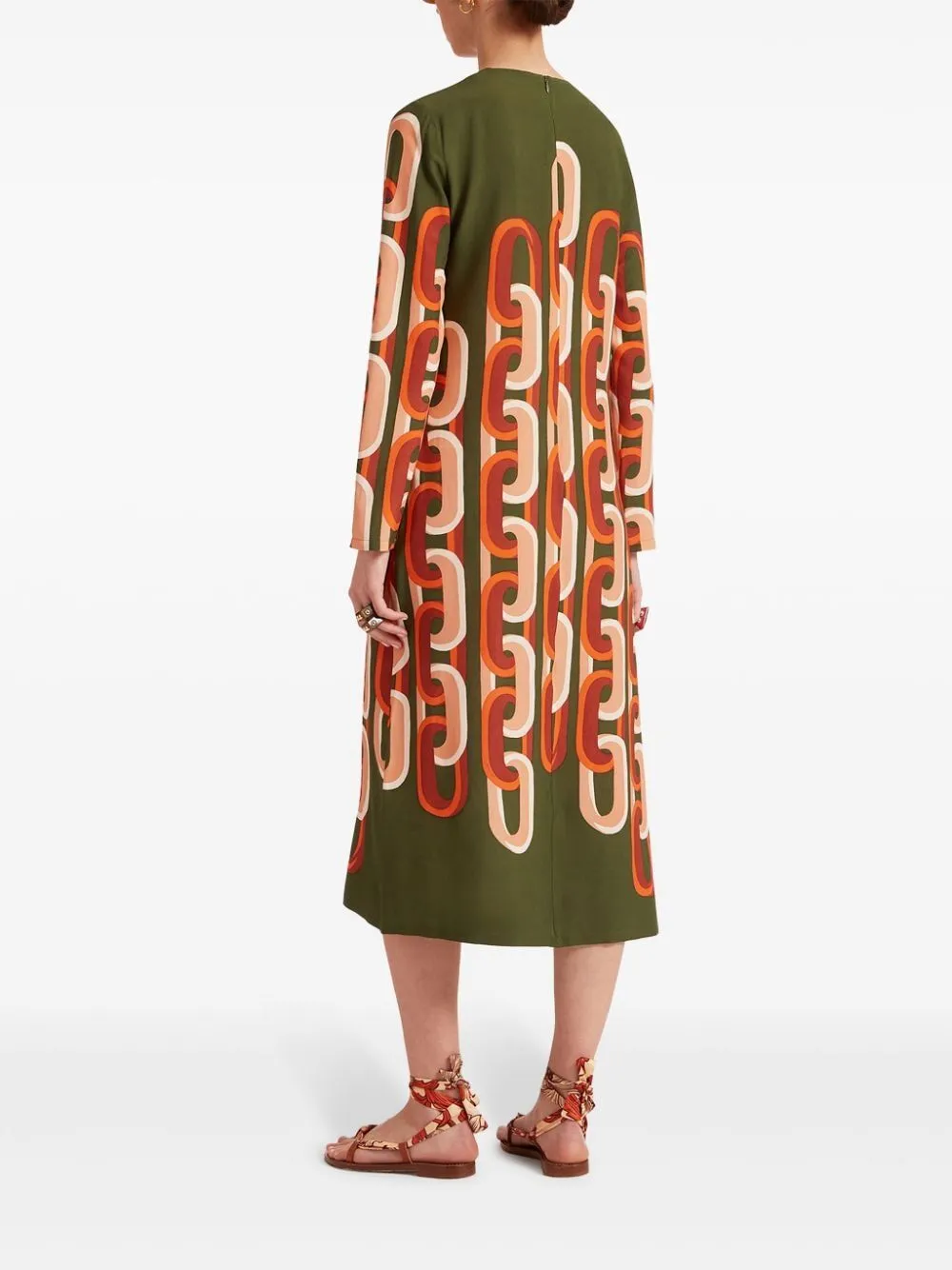 Chain Print Midi Dress