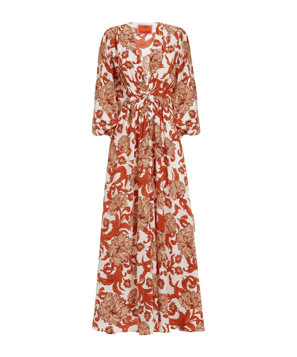 Camerino Abstract-Pattern Silk Dress