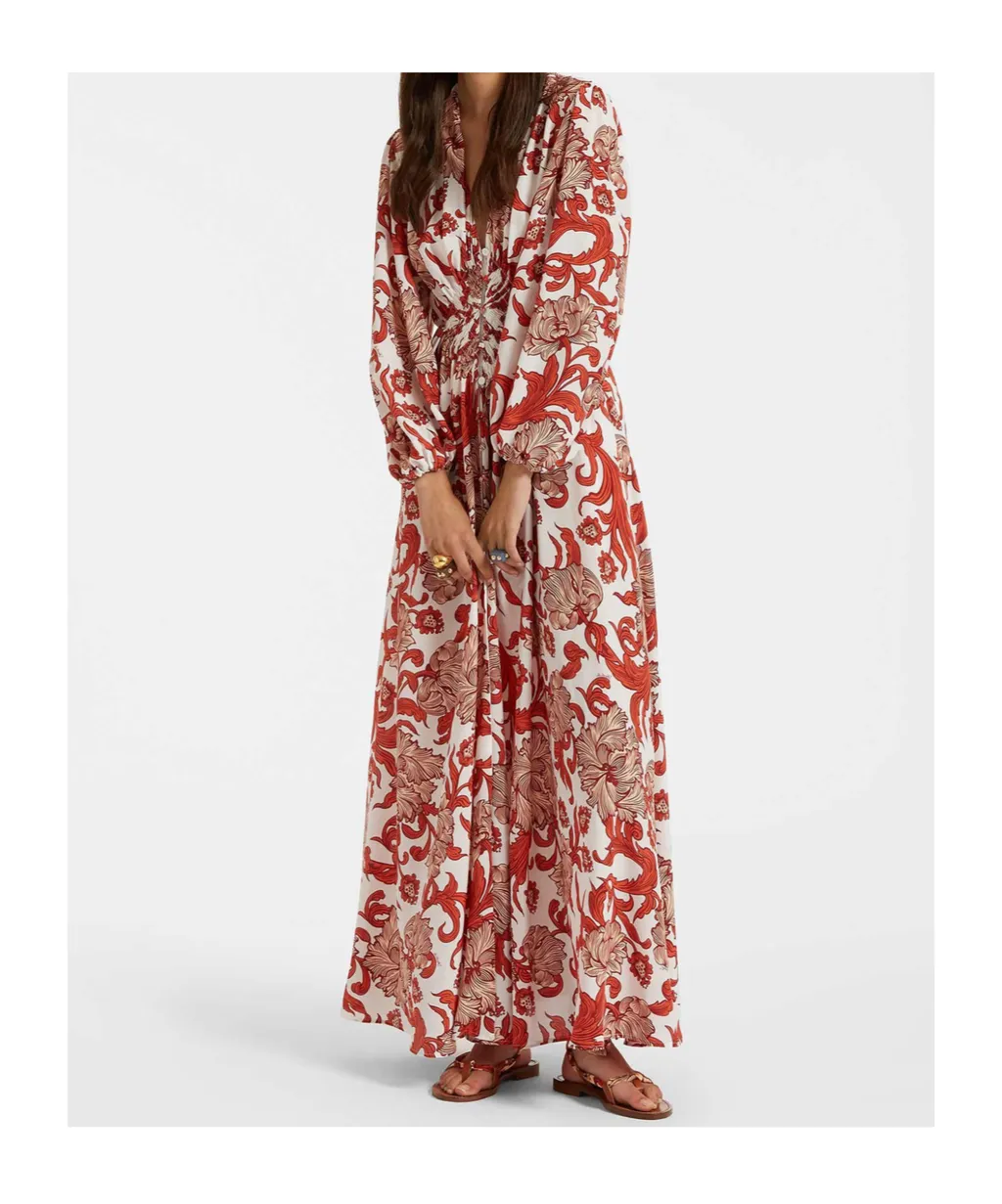 Camerino Abstract-Pattern Silk Dress