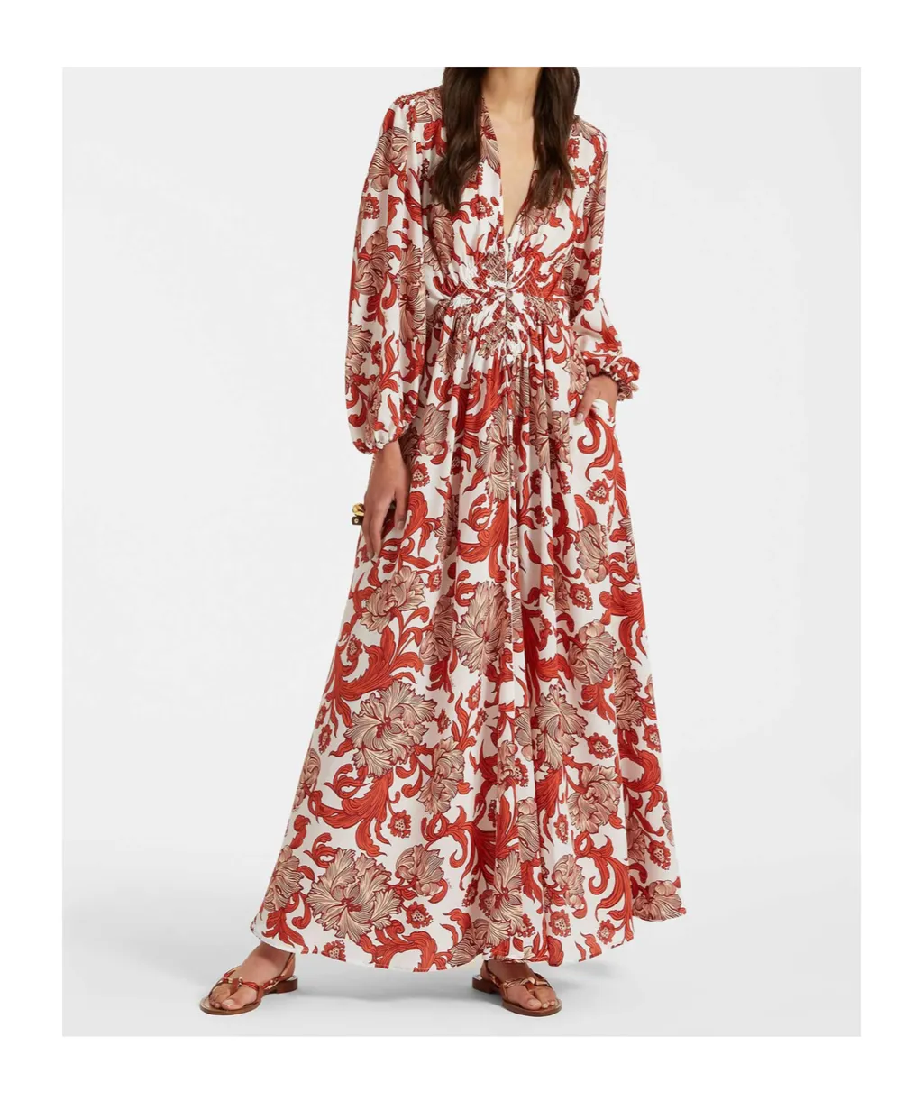 Camerino Abstract-Pattern Silk Dress