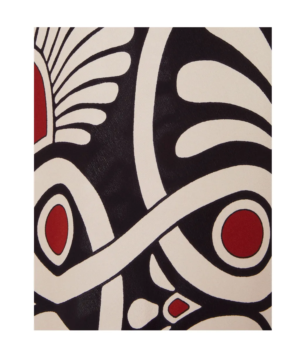 Slip-Around Geometric-Print Dress