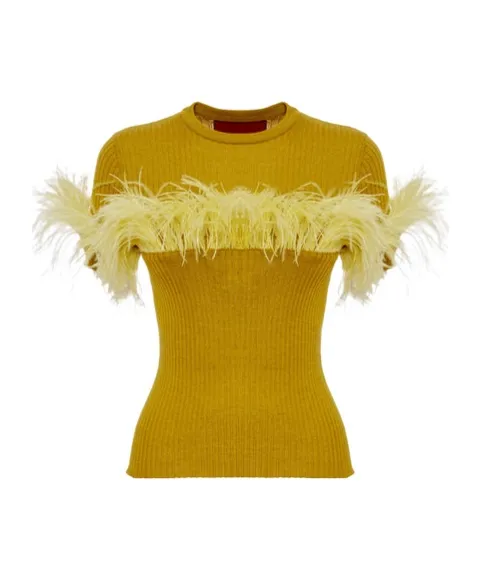 T-Shirt With Feather Detail
