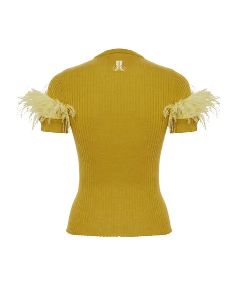 T-Shirt With Feather Detail