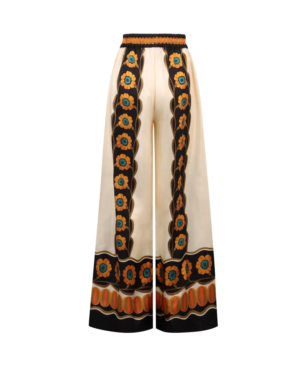 Printed Wide Leg Trousers