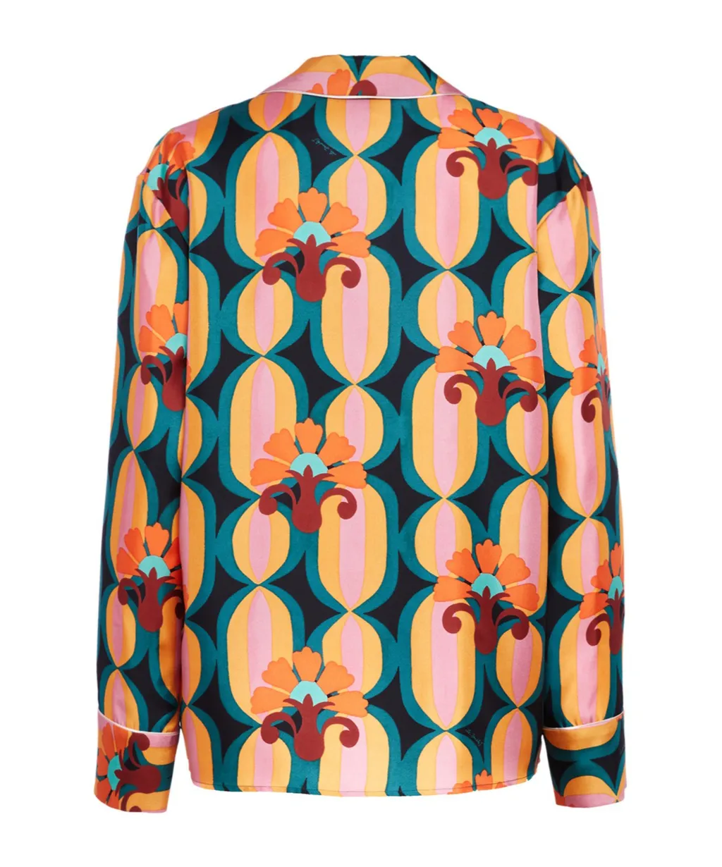 Geometric Print Silk Shirt