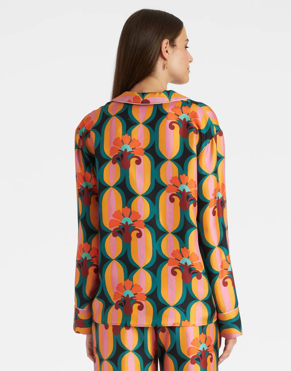 Geometric Print Silk Shirt