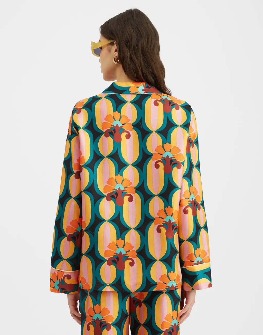 Geometric Print Silk Shirt