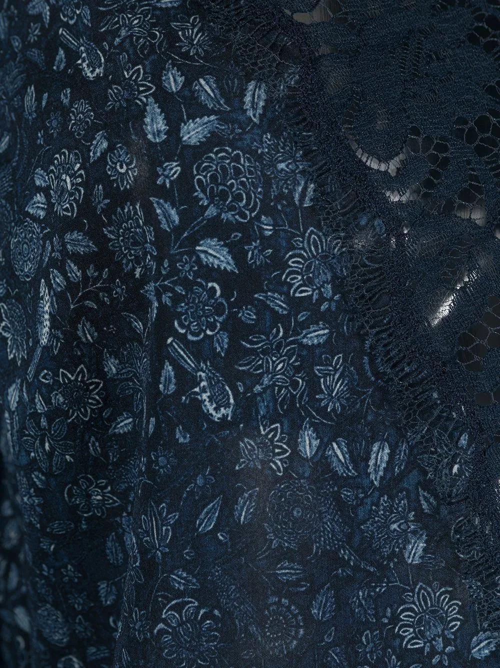 Lace-Trimmed Semi-Sheer Top