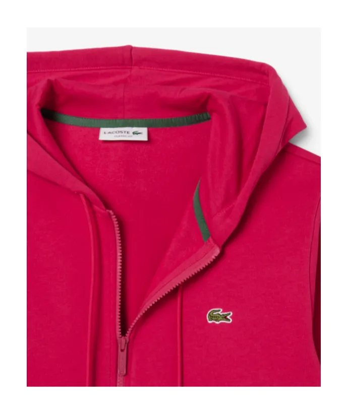 Logo Patch Zip-Up Drawstring Hoodie