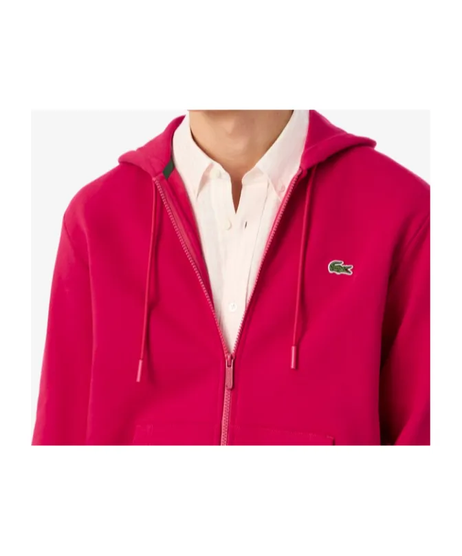 Logo Patch Zip-Up Drawstring Hoodie