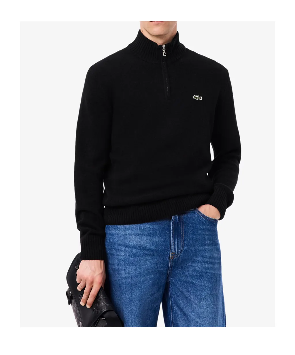 Half-Zip Mock-Neck Sweater