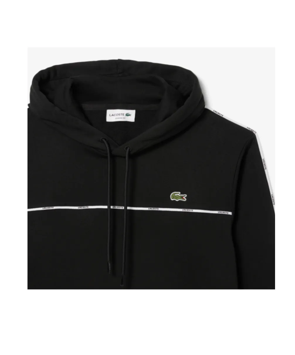 Tape-Trimmed Cotton Hoodie