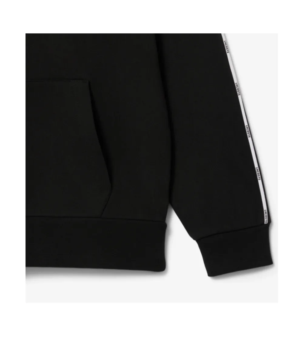 Tape-Trimmed Cotton Hoodie