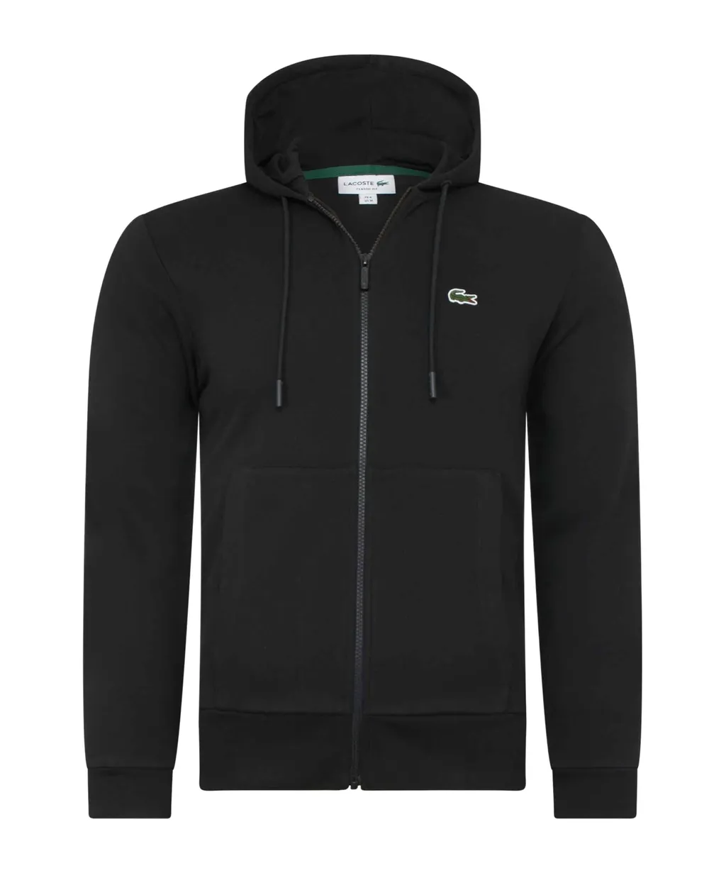 Logo Patch Zip-Up Drawstring Hoodie