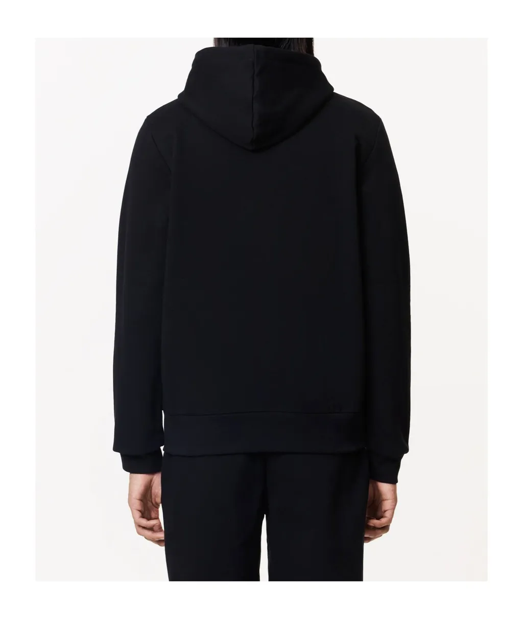 Logo Patch Zip-Up Drawstring Hoodie