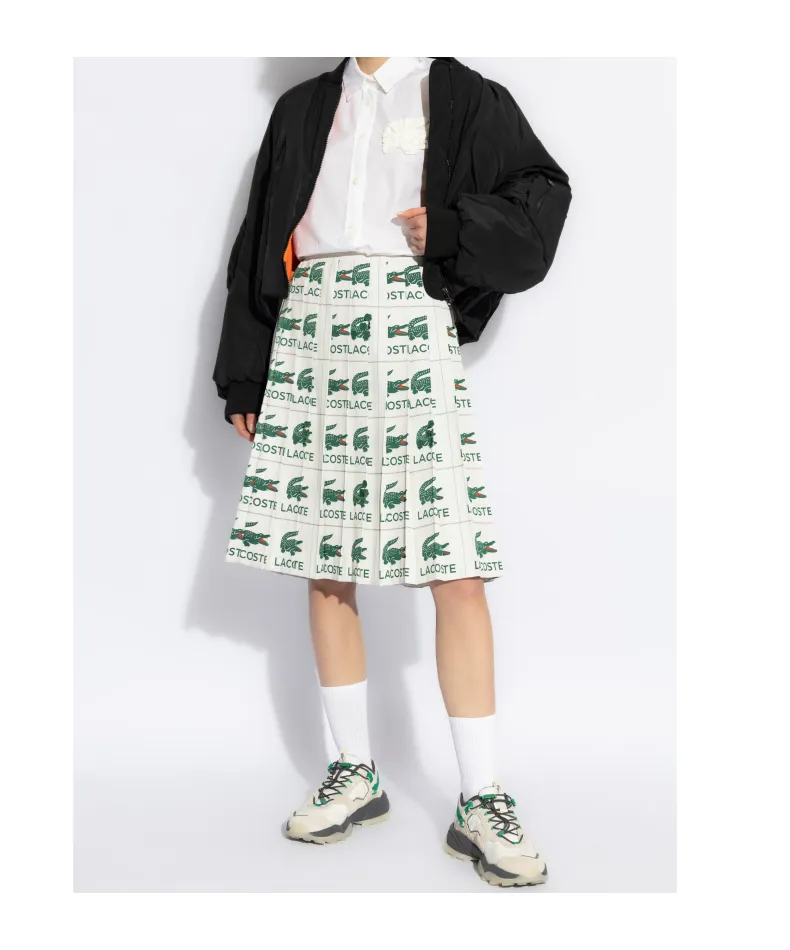 Embroidered Pleated Skirt