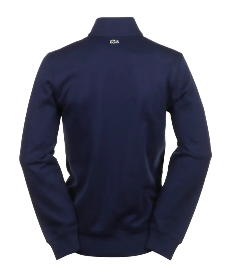 High-Neck Zip-Up Printed Sweatshirt
