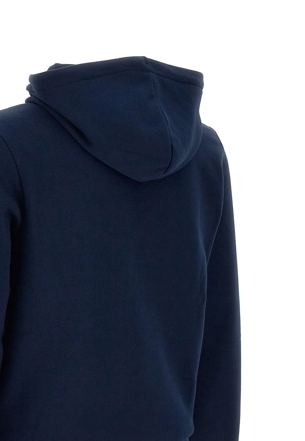 Logo Patch Zip-Up Drawstring Hoodie