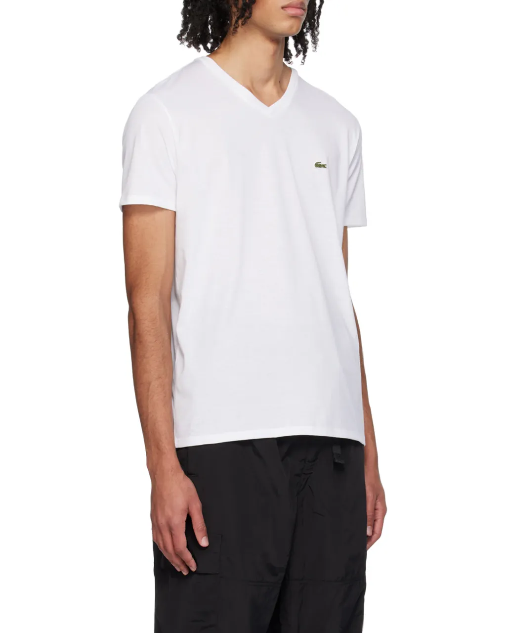 Logo-Patch V-Neck Cotton T-Shirt
