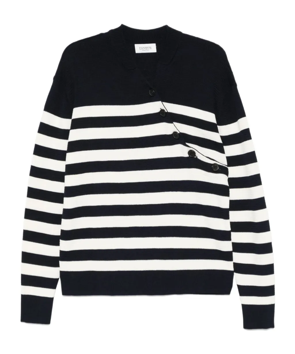 Button Detail Striped Sweater