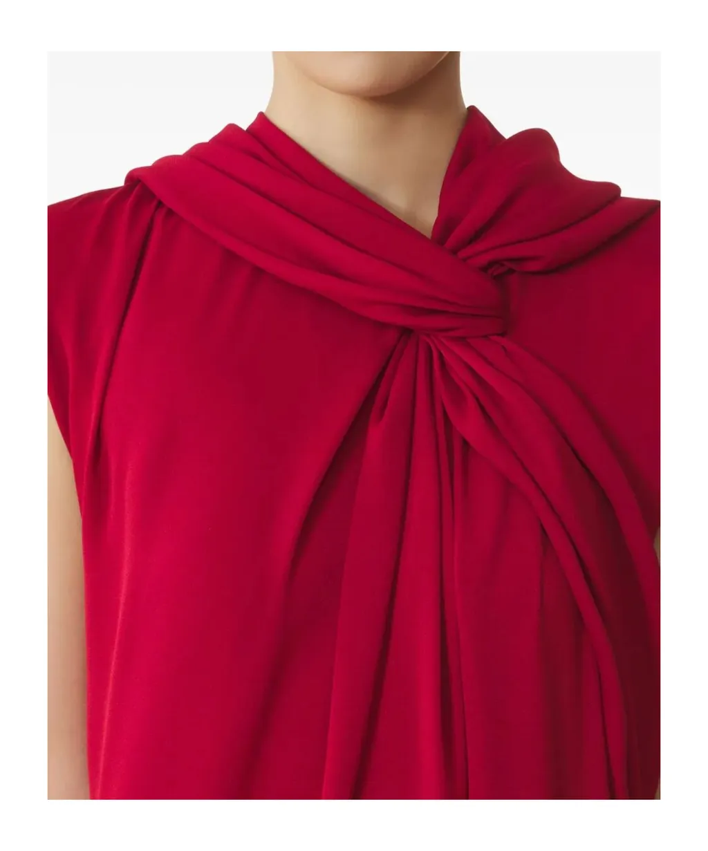 Long Knotted Dress In Satin