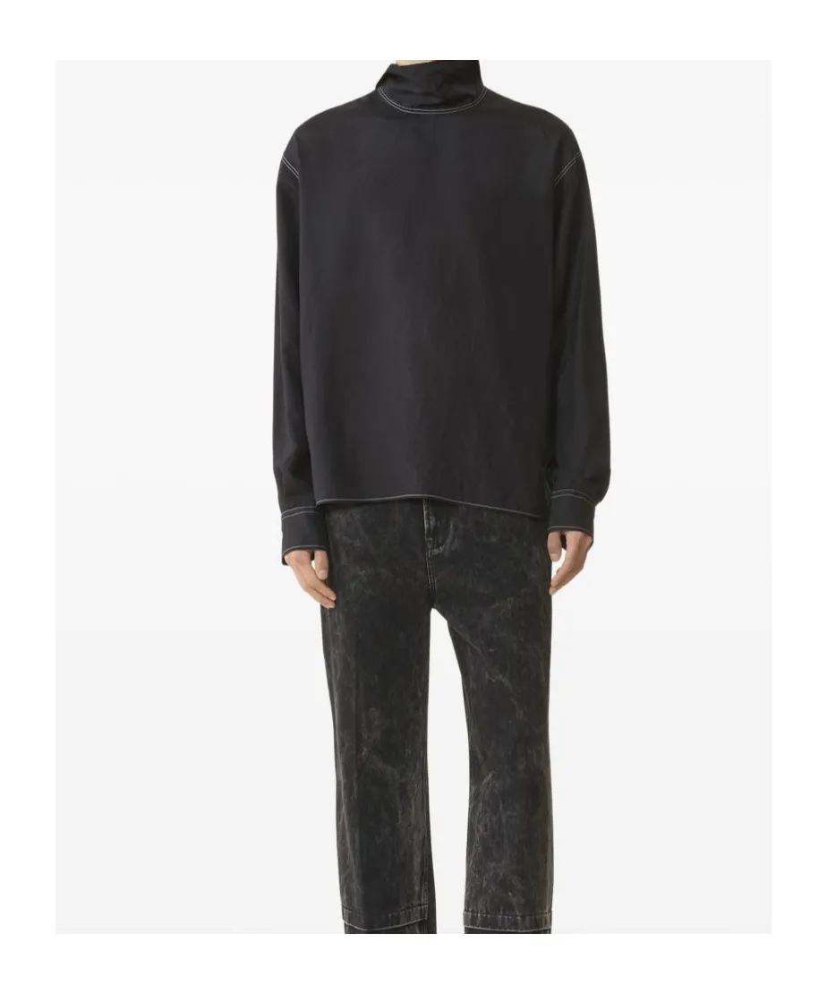 Contrast-Stitching Shirt