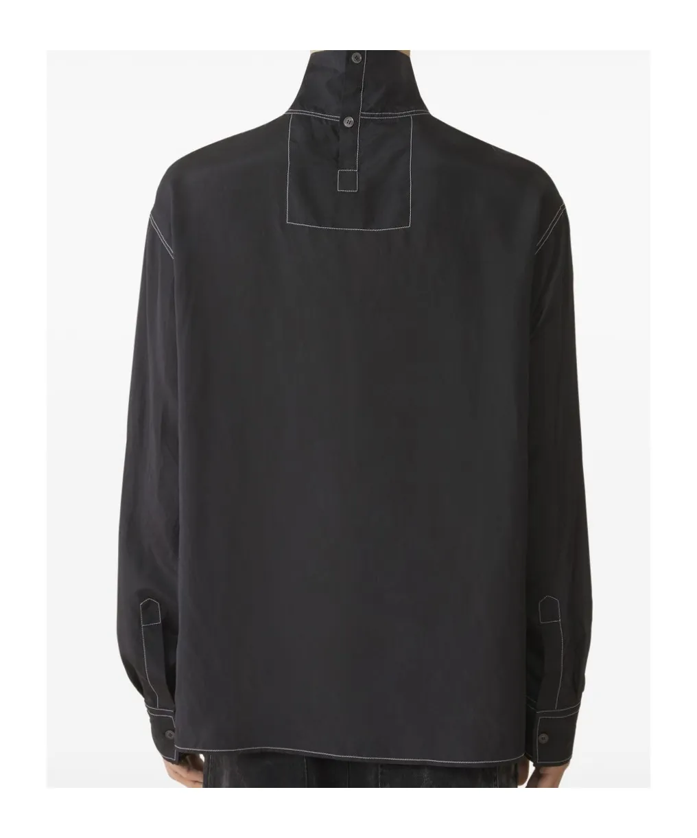 Contrast-Stitching Shirt