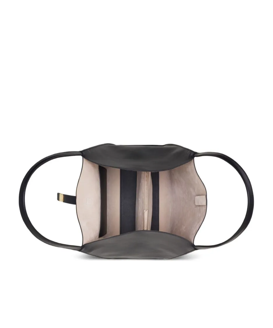 Clasp-Closure Top Handle Bag