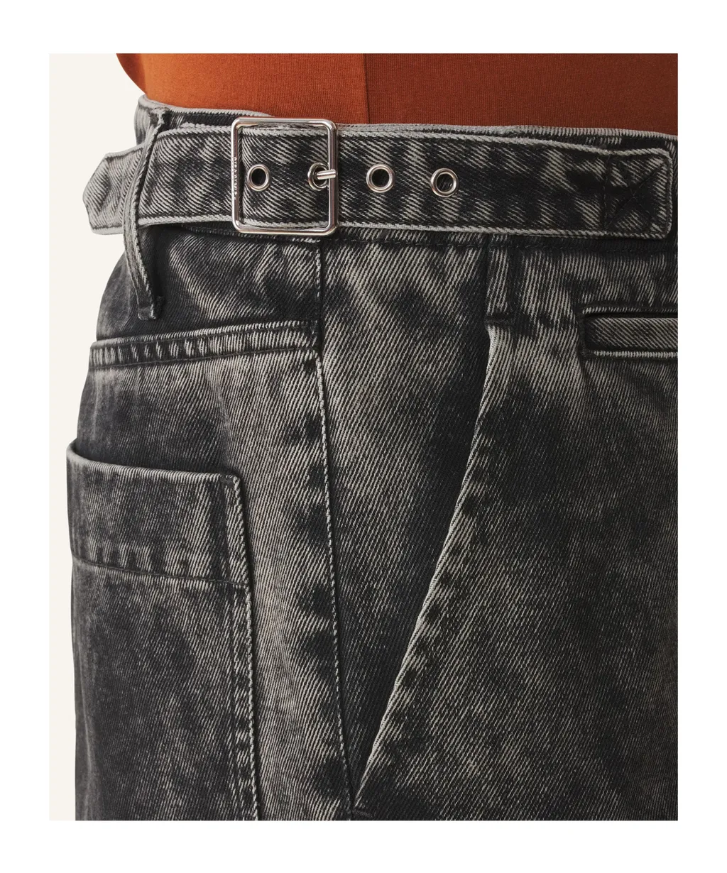 Belted Wide-Leg Jeans