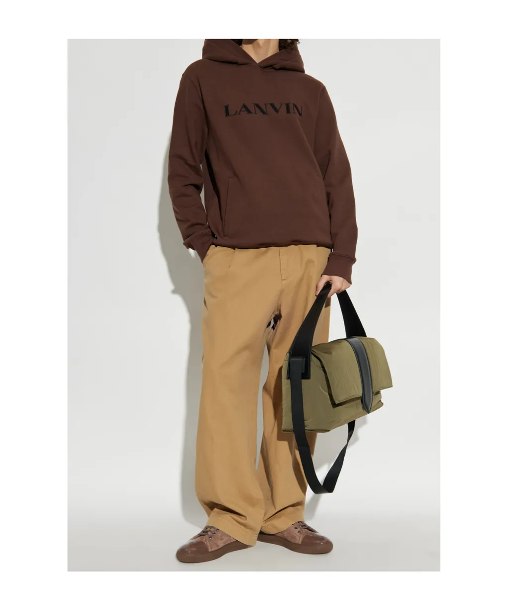 Logo-Embroidered Kangaroo Pocket Hoodie