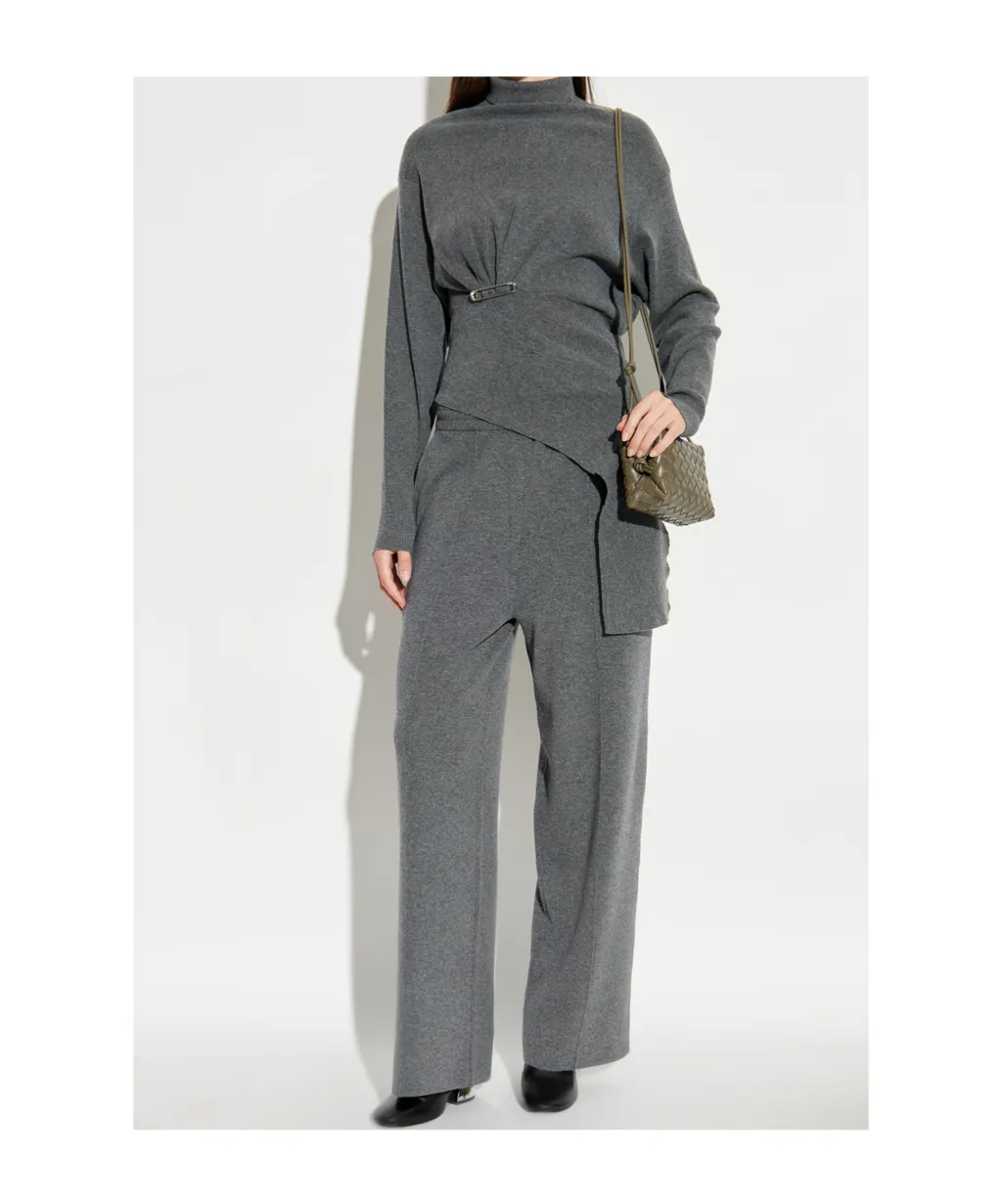 High Neck Safety Pin Detailed Jumper